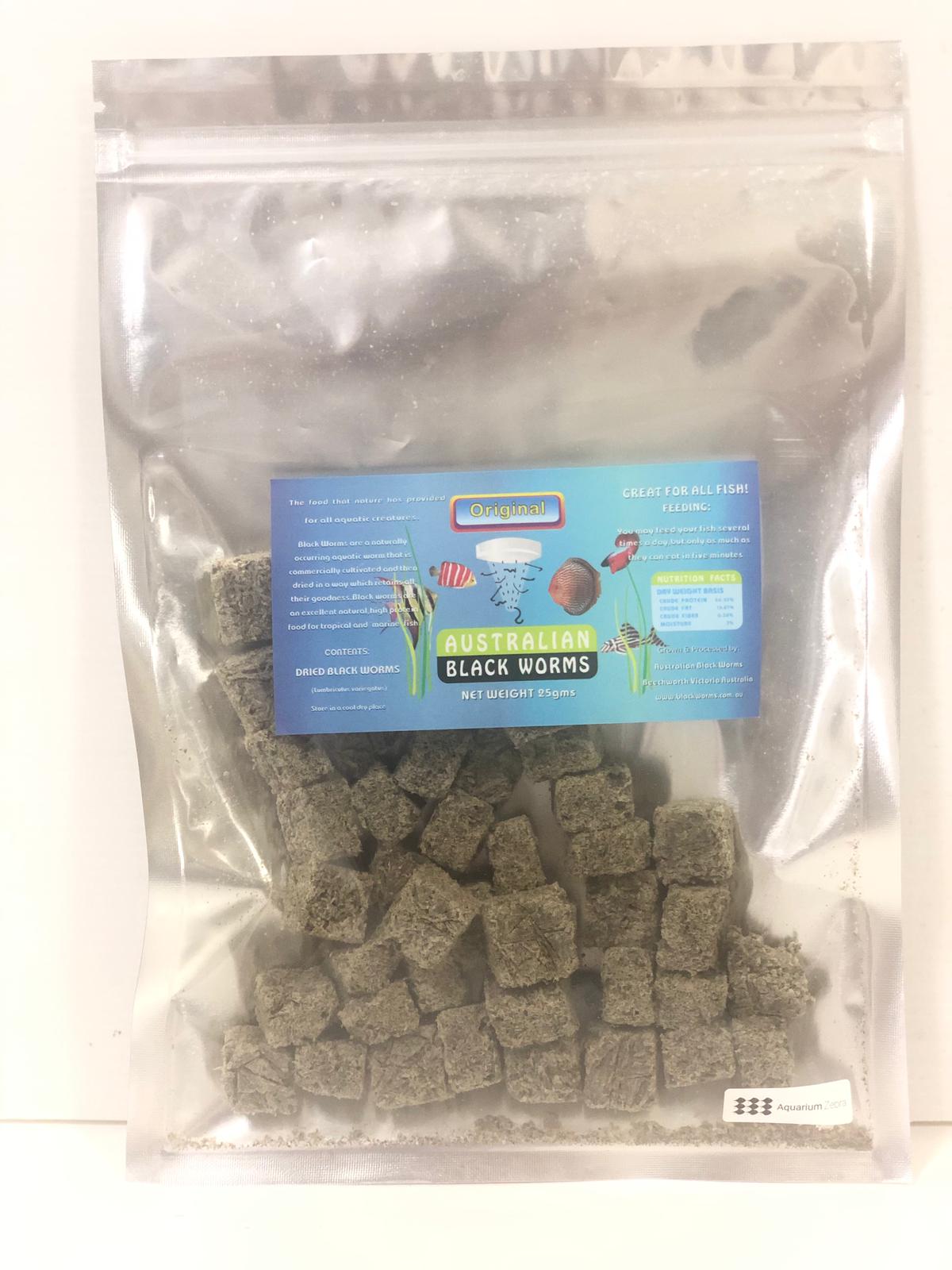 Australian Black Worms Cubes Original (50g,100g)
