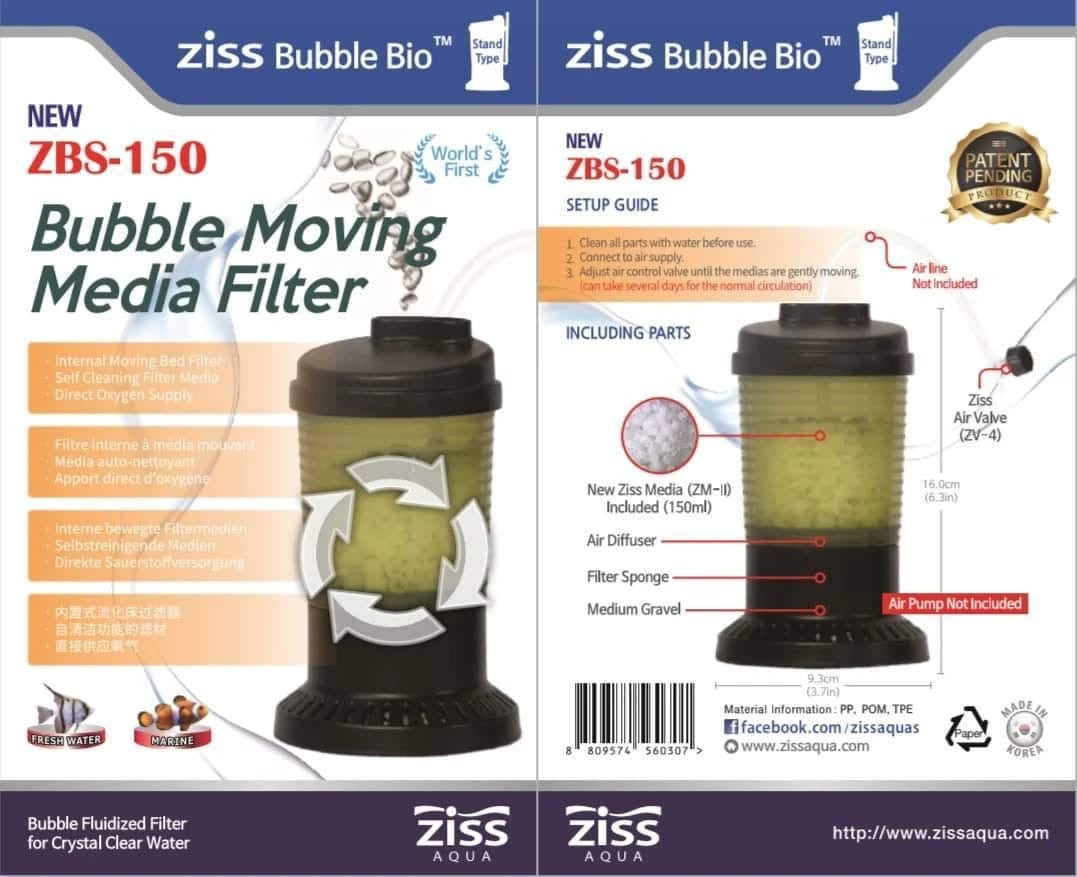 ZISS Bubble Moving Media Filter ZBS-150